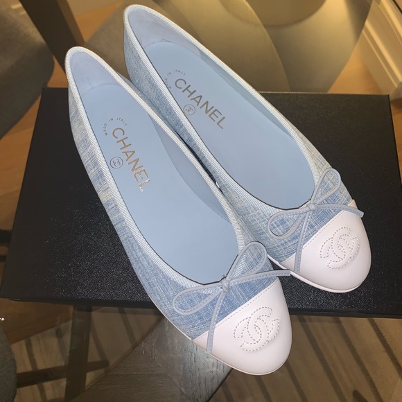 Chanel denim white ballet flats - Picture 3 of 5